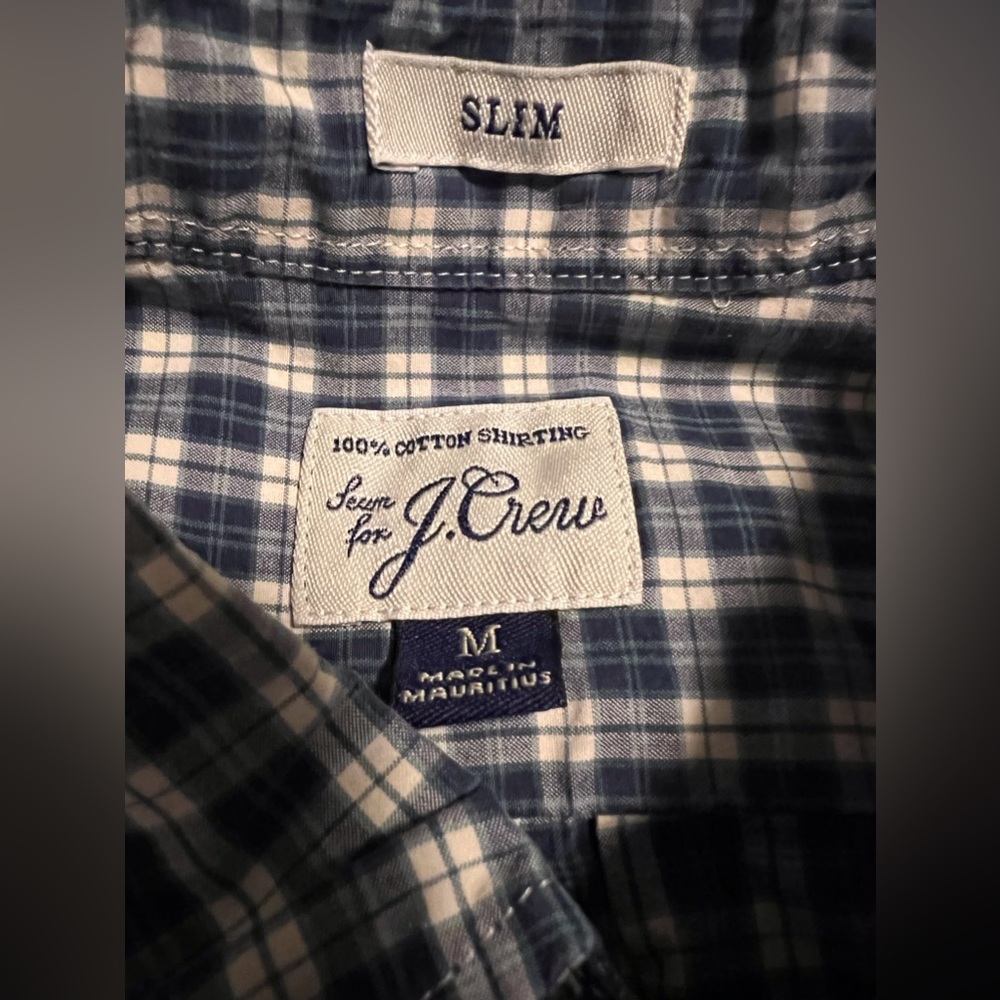 J.Crew Men’s Blue Plaid Button Down